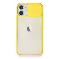 Newface iPhone 11 Kılıf Palm Buzlu Kamera Sürgülü Silikon - Sarı