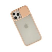 Newface iPhone 12 Pro Max Kılıf Palm Buzlu Kamera Sürgülü Silikon - Pembe