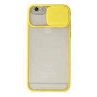 Newface iPhone 6 Plus Kılıf Palm Buzlu Kamera Sürgülü Silikon - Sarı