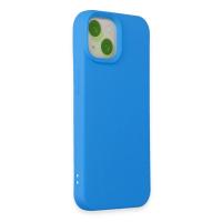 Newface iPhone 15 Kılıf Nano içi Kadife Silikon - Mavi