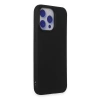 Newface iPhone 15 Pro Max Kılıf Nano içi Kadife Silikon - Siyah