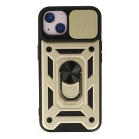 Newface iPhone 15 Kılıf Pars Lens Yüzüklü Silikon - Gold