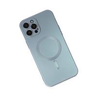 Newface iPhone 12 Pro Max Kılıf Moshi Lens Magneticsafe Silikon - Sierra Blue
