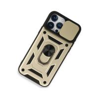 Newface iPhone 15 Pro Kılıf Pars Lens Yüzüklü Silikon - Gold