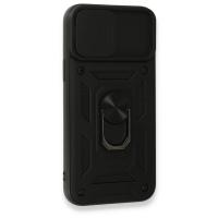 Newface iPhone 15 Pro Max Kılıf Pars Lens Yüzüklü Silikon - Siyah