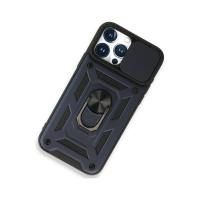 Newface iPhone 15 Pro Max Kılıf Pars Lens Yüzüklü Silikon - Lacivert