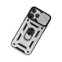 Newface iPhone 15 Pro Max Kılıf Pars Lens Yüzüklü Silikon - Gümüş