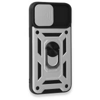 Newface iPhone 15 Pro Max Kılıf Pars Lens Yüzüklü Silikon - Gümüş