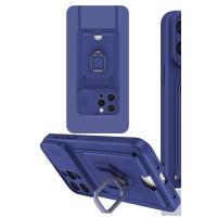 Newface iPhone 15 Pro Kılıf Zuma Kartvizitli Yüzüklü Silikon - Lacivert