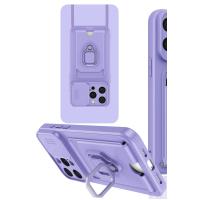 Newface iPhone 15 Pro Max Kılıf Zuma Kartvizitli Yüzüklü Silikon - Lila