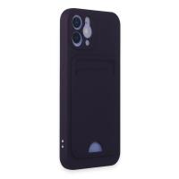Newface iPhone 12 Kılıf Kelvin Kartvizitli Silikon - Derin Mor