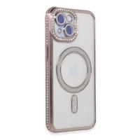 Newface iPhone 15 Kılıf Joke Simli Magneticsafe Kılıf - Pembe