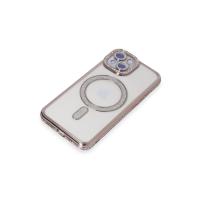 Newface iPhone 15 Kılıf Joke Simli Magneticsafe Kılıf - Pembe