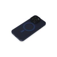 Newface iPhone 15 Pro Kılıf Lodos Magneticsafe Mat Kapak - Mavi