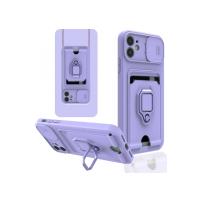 Newface iPhone 11 Kılıf Zuma Kartvizitli Yüzüklü Silikon - Lila