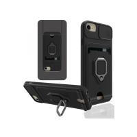 Newface iPhone 6 Kılıf Zuma Kartvizitli Yüzüklü Silikon - Siyah