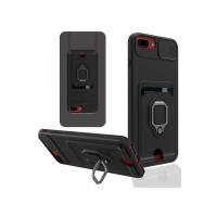 Newface iPhone 7 Plus Kılıf Zuma Kartvizitli Yüzüklü Silikon - Siyah