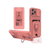 Newface iPhone 12 Pro Max Kılıf Zuma Kartvizitli Yüzüklü Silikon - Pembe