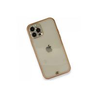 Newface iPhone 12 Pro Kılıf Liva Taşlı Silikon - Pembe