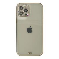 Newface iPhone 12 Pro Max Kılıf Liva Taşlı Silikon - Beyaz