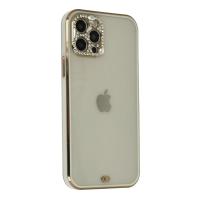 Newface iPhone 12 Pro Max Kılıf Liva Taşlı Silikon - Beyaz