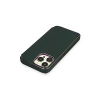 Newface iPhone 13 Pro Max Kılıf Dolpin Kapaklı - Koyu Yeşil