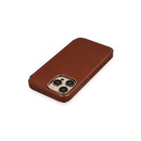 Newface iPhone 13 Pro Kılıf Dolpin Kapaklı - Kahverengi