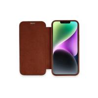 Newface iPhone 12 Kılıf Dolpin Kapaklı - Kahverengi