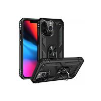 Newface iPhone 13 Pro Max Kılıf Sofya Yüzüklü Silikon Kapak - Siyah