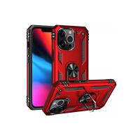 Newface iPhone 13 Pro Max Kılıf Sofya Yüzüklü Silikon Kapak - Kırmızı