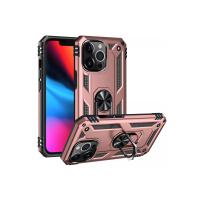 Newface iPhone 13 Pro Max Kılıf Sofya Yüzüklü Silikon Kapak - Rose