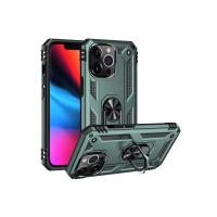 Newface iPhone 13 Pro Max Kılıf Sofya Yüzüklü Silikon Kapak - Yeşil