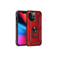 Newface iPhone 13 Pro Kılıf Sofya Yüzüklü Silikon Kapak - Kırmızı