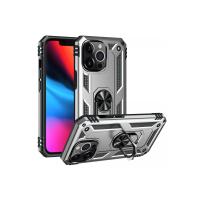 Newface iPhone 13 Pro Kılıf Sofya Yüzüklü Silikon Kapak - Gümüş