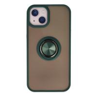 Newface iPhone 13 Kılıf Montreal Yüzüklü Silikon Kapak - Yeşil