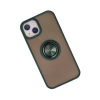 Newface iPhone 13 Kılıf Montreal Yüzüklü Silikon Kapak - Yeşil