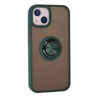 Newface iPhone 13 Kılıf Montreal Yüzüklü Silikon Kapak - Yeşil