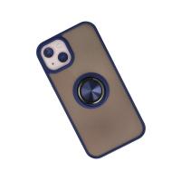 Newface iPhone 13 Kılıf Montreal Yüzüklü Silikon Kapak - Lacivert