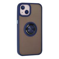 Newface iPhone 13 Kılıf Montreal Yüzüklü Silikon Kapak - Lacivert