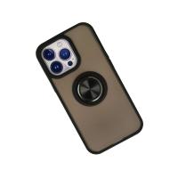 Newface iPhone 13 Pro Kılıf Montreal Yüzüklü Silikon Kapak - Siyah