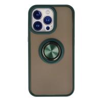 Newface iPhone 13 Pro Kılıf Montreal Yüzüklü Silikon Kapak - Yeşil