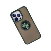 Newface iPhone 13 Pro Kılıf Montreal Yüzüklü Silikon Kapak - Yeşil