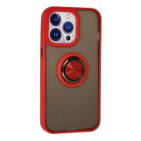 Newface iPhone 13 Pro Kılıf Montreal Yüzüklü Silikon Kapak - Kırmızı