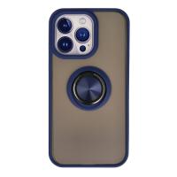 Newface iPhone 13 Pro Kılıf Montreal Yüzüklü Silikon Kapak - Lacivert