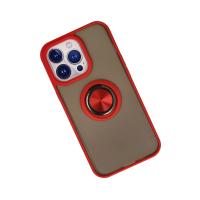 Newface iPhone 13 Pro Max Kılıf Montreal Yüzüklü Silikon Kapak - Kırmızı