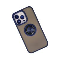 Newface iPhone 13 Pro Max Kılıf Montreal Yüzüklü Silikon Kapak - Lacivert