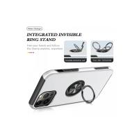 Newface iPhone 13 Pro Kılıf Elit Yüzüklü Kapak - Gümüş