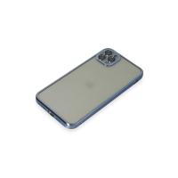 Newface iPhone 11 Pro Max Kılıf Razer Lensli Silikon - Açık Mavi