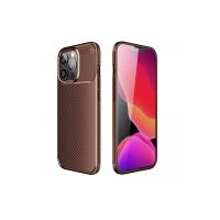 Newface iPhone 13 Pro Kılıf Auto Focus Karbon Kapak - Kahverengi