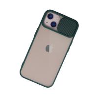 Newface iPhone 13 Kılıf Palm Buzlu Kamera Sürgülü Silikon - Yeşil